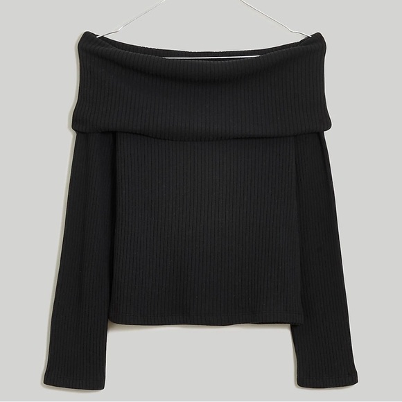 Madewell Off-Shoulder Long-Sleeve Sweater Top Size Medium - Picture 6 of 6